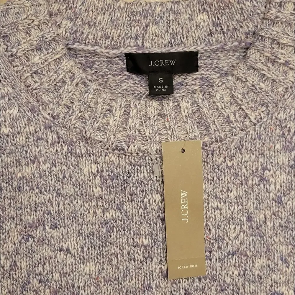 J. Crew - Puff sleeve long sleeve purple crewneck sweater Lilac Ivory Size Small